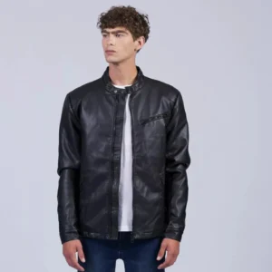 Campera Cuero PU Jude Oxford Polo Club Negro - Imagen 1